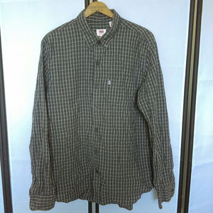 Mens Levi's Striped LS Gray/White